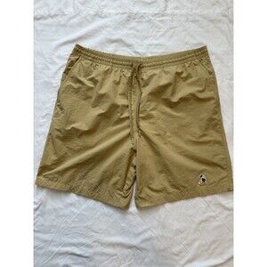 Disney Mickey Mouse Mens Chino Khaki Tan Shorts XL Embroidered Drawstring